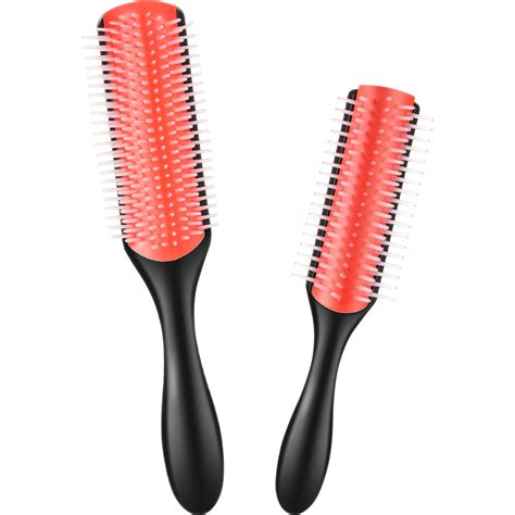Buy 2 Pieces 9-Row Cushion Nylon Bristle Styling Brush 9-Row Curly Hair ...