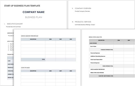 Sample Simple Business Plan Template 的图像结果