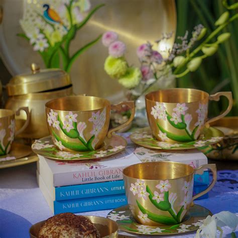Buy Rajnigandha Brass High Tea Set Online