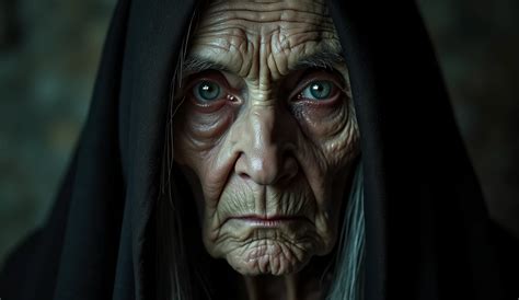 Two old women with blue eyes and scarves on their heads - SeaArt AI