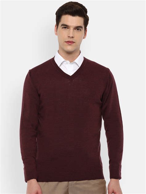 Buy Van Heusen Men Maroon Pullover - Sweaters for Men 16869694 | Myntra