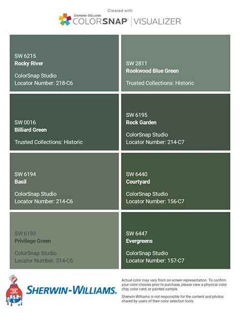 Rocky river sw 6215 green paint colors sherwin williams – Artofit