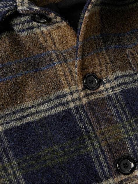 Oliver Spencer - Lambeth Checked Wool-Flannel Shirt Jacket - Blue ...