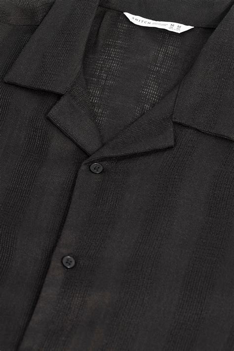 Buy Men's Sheer Tranquility Black Oversized Shirt Online | SNITCH