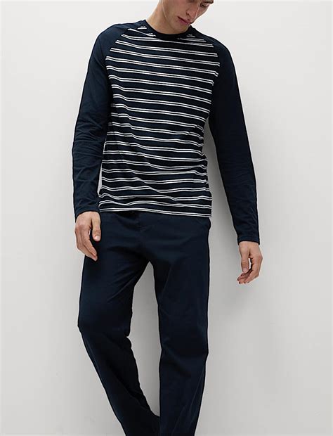 Buy Pure Cotton Striped Pyjama Set at Marks & Spencer