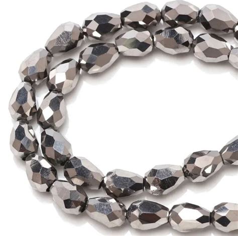 4x6mm Faceted Crystal Drop Beads