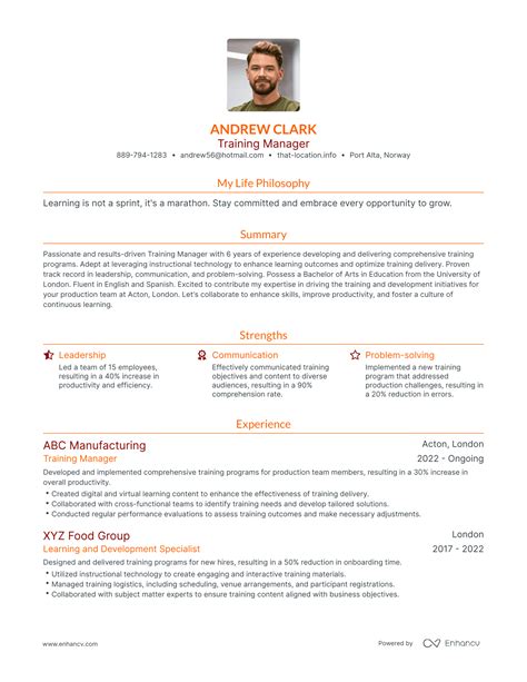 3 Successful Training Manager Resume Examples And Writing Tips for 2024