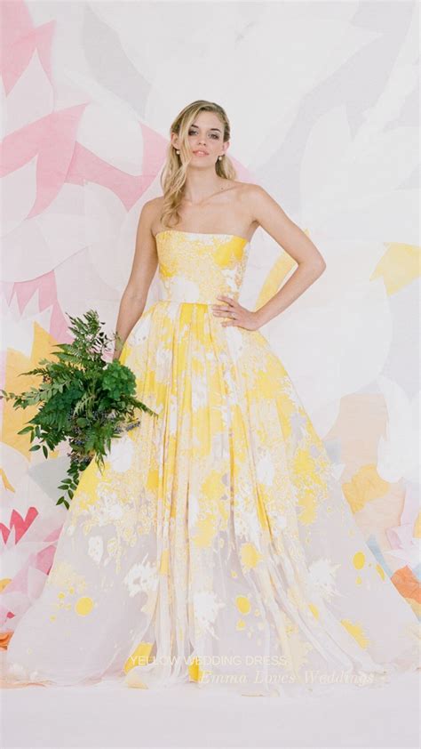 ️ 20 Beautiful Yellow Wedding Dresses Every Bride Would Love To Wear - Emma Loves Weddings