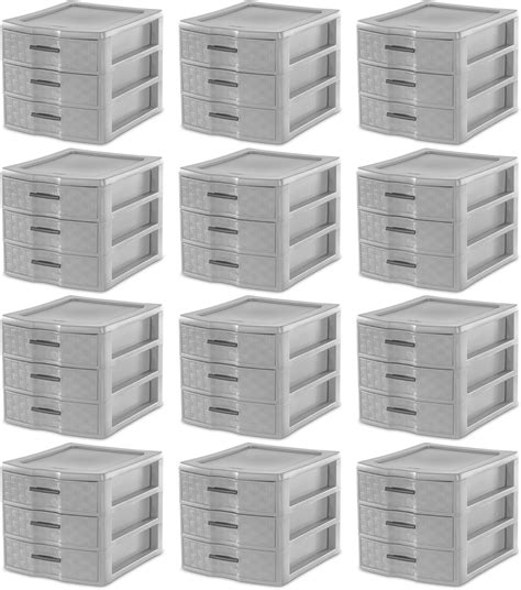 Amazon.com: Sterilite Medium Weave 3 Drawer Storage Unit Versatile ...