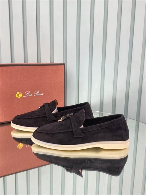 Loro Piana Kadin ayakkabi Loafer Suet Yeni Sezon Siyah