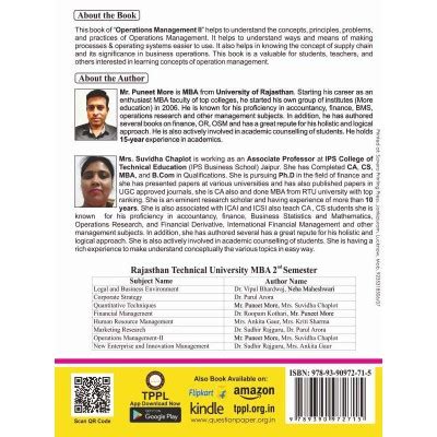 Operations Management-II mba 2 semester book / thakur publication