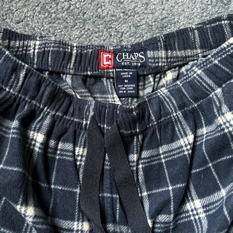 navy blue plaid pajama pants in a men’s medium - Depop