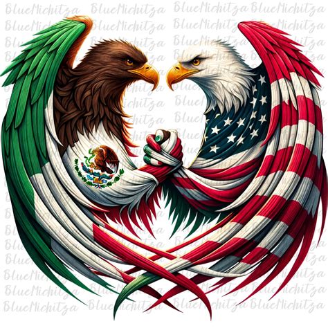 Mexico USA Eagles Flags Mexicanamerican Design File Download PNG ...