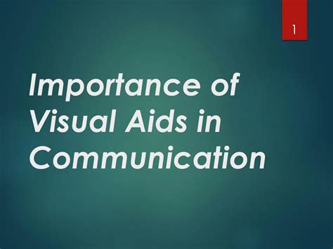 SOLUTION: Importance of visual aids in communication - Studypool