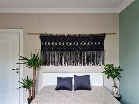 Macrame Wall Hanging, Over Bed Art Boho Bedroom Decor, King Headboard ...