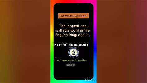The longest one-syllable word in the English language || Amazing ...