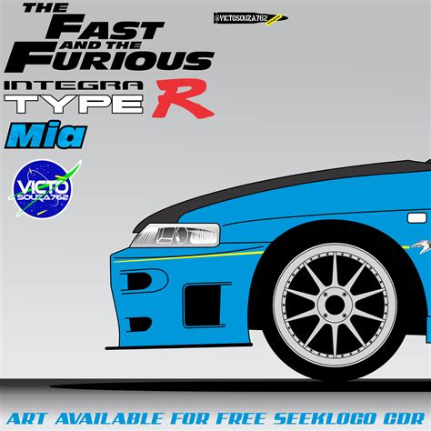 Arte Decal Acura Integra Type R, Mia 'Fast And Furious'
