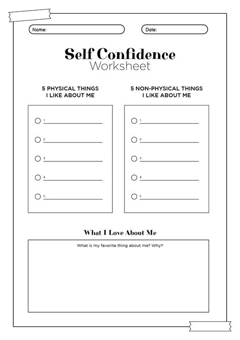 Improving Self Esteem Worksheets 4 Free Printable Self Esteem