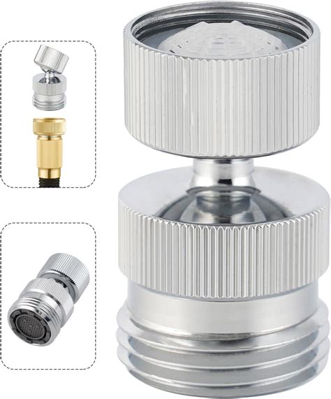 Amazon.com: Hibbent Swivel Faucet Adapter Kit, Solid Brass 3/4" Garden ...