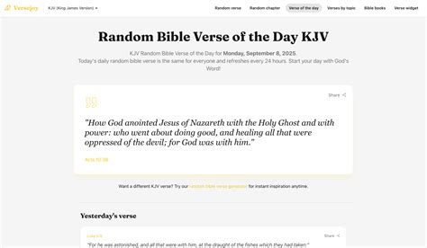 Random Bible Verse of the Day KJV | Versejoy
