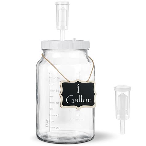 Buy 1 Gallon Large Fermentation Jars with Airlocks and Airtight SCREW ...