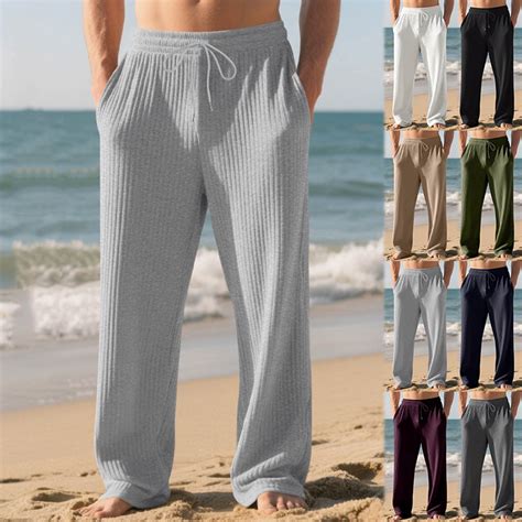 DDAPJ pyju Mens Wide Leg Sweatpants Baggy Lounge Pants Cozy Knit Yoga ...