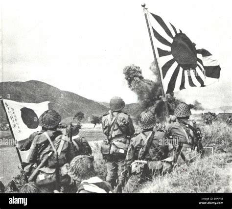 Japanese Flag During Ww2 Black And White