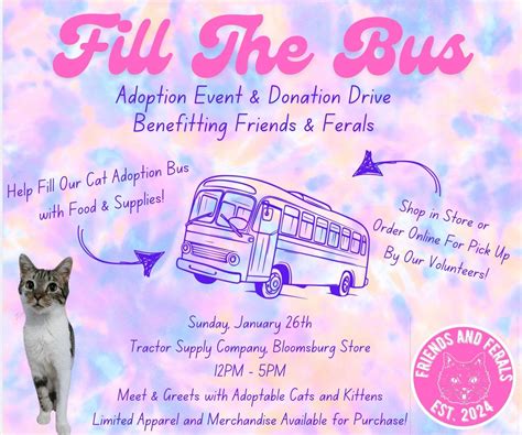Fill The Bus Donation Drive and Adoption Event, Tractor Supply Co ...