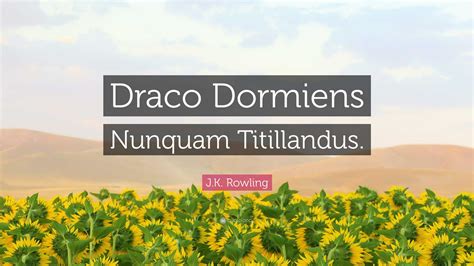 J.K. Rowling Quote: “Draco Dormiens Nunquam Titillandus.”