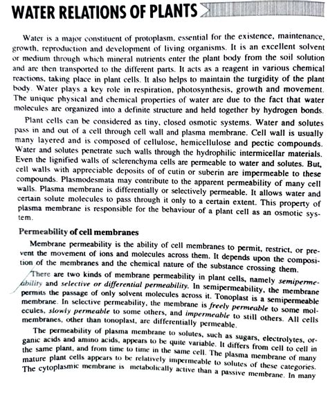 Water Relations Of plants - WATER RELATIONS OF PLANTS Water is a major ...