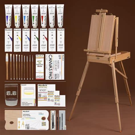 Amazon.com: Tabletop Easel and Oil Paint Set - Art Painting Kit 41 Art ...