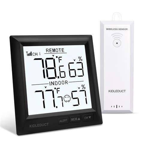 Snapklik.com : KIDLEDUCT Indoor Outdoor Thermometer Wireless Battery ...