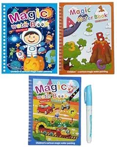 GLUN® 3 Different Water Magic Book, Pack of 3 Unicorn, Aquatic Animals ...