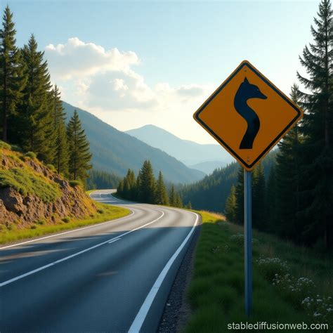 Spanish Road Sign with Car | Stable Diffusion Online