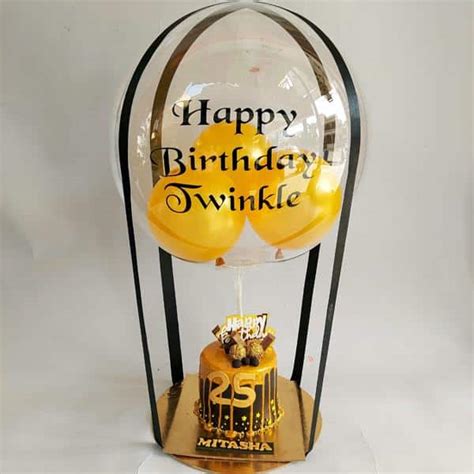 Air Balloon (HB) with Designer Chocolate Cake - DP Saini Florist & Baker's
