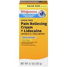 Walgreens Pain Relieving Cream + Lidocaine | Walgreens