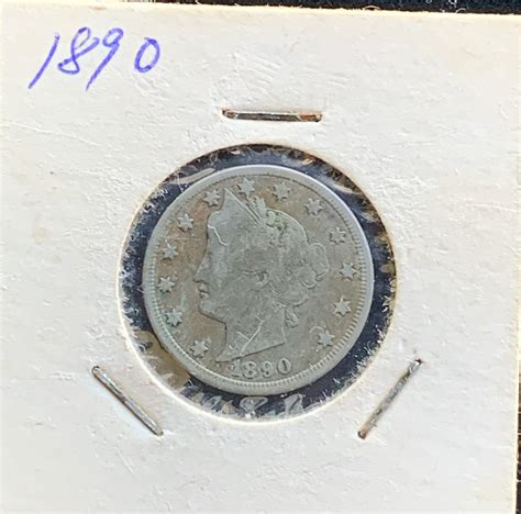1890 V LIBERTY HEAD NICKEL COIN IN FINE CONDITION, LOTS OF DETAIL ...