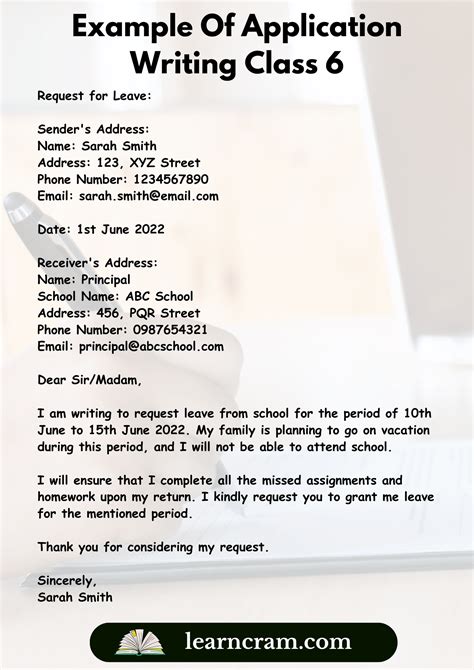 Image result for Application Writing Sample