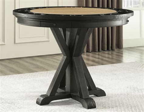 Rylie 48-inch Round Counter Dining Table with 4 Drawers and Game Top ...