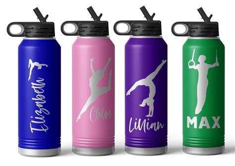 Amazon.com: Personalized Gymnastics Water Bottle - 20oz, 32oz, 40oz ...