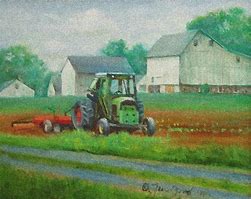 Image result for Green Tractor Painting