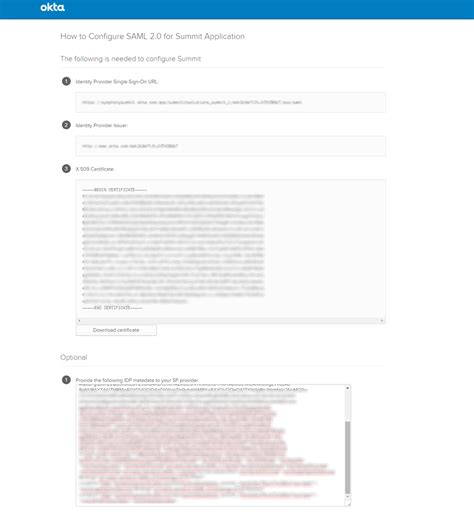 SSO Configuration: OKTA