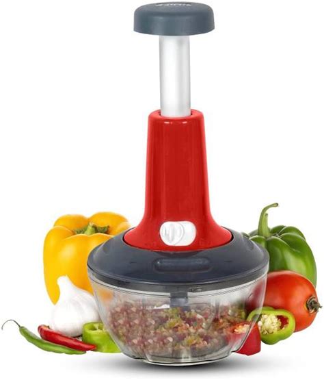 STORITE Push Chopper for Kitchen 650ML with 3 Stainless Steel Blades ...