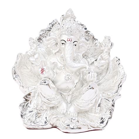Diviniti 999 Silver Plated Siddhivinayaka Ganesha Idol Statue Luxuriou ...