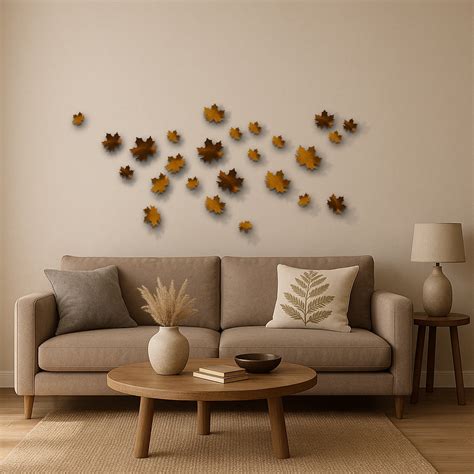 Maple Leaves Wall Art | Sculptural Metal Leaves by White Domus ...
