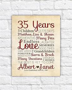 35th Wedding Anniversary Gift For Parents by 35th Anniversary Any Year Anniversary Gifts Personalized 35th Wedding Anniversary Gift For Parents