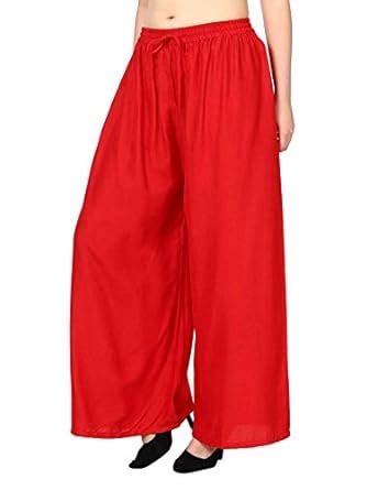 Buy G4Girl Solid Rayon Palazzo for Women (Free Size, Red) at Amazon.in