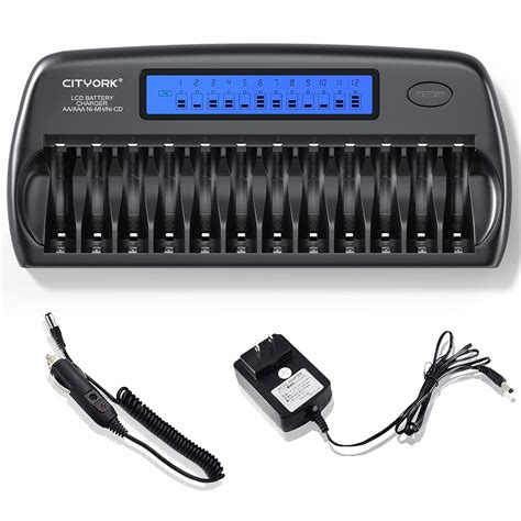 12 Bay Household Rechargeable Battery Charger for 1.2v AA AAA Ni-MH/Ni ...