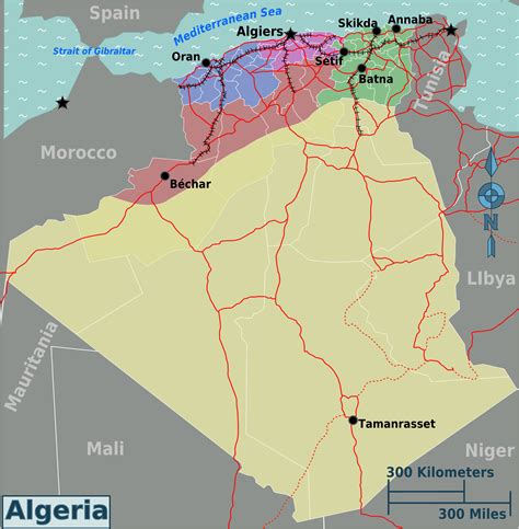 Algeria Regions Map • Mapsof.net