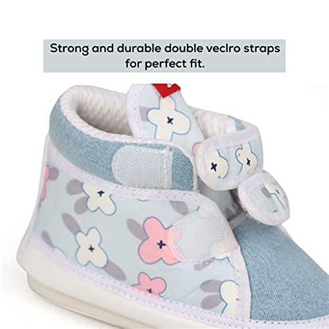 Lillypupp Blue Floral Print Velcro Strap High-Ankle Chu-Chu Sound ...